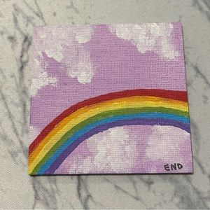 Hand Painted Square Canvas Magnet